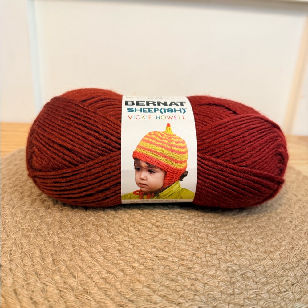 10/$25 • Bernat Sheep(ish) Yarn by Vickie Howell - Dark Red (ish)